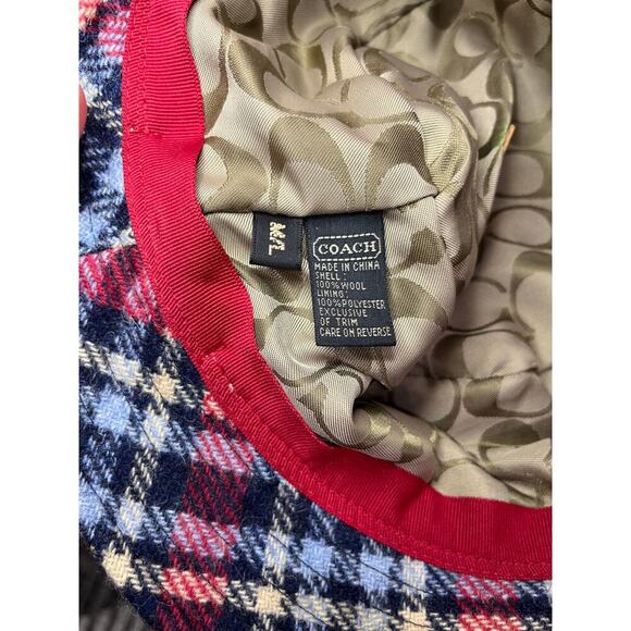 NWOT Y2K Coach Wool Plaid Bucket Hat Size – Size M/L